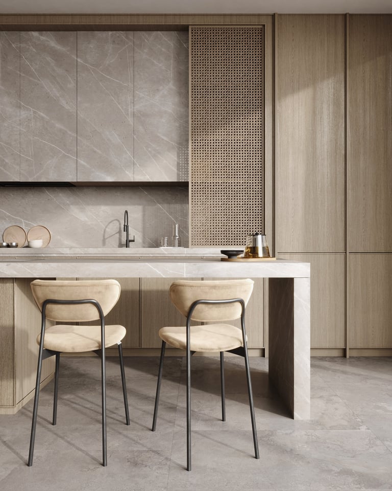Modern wooden kitchen interior design