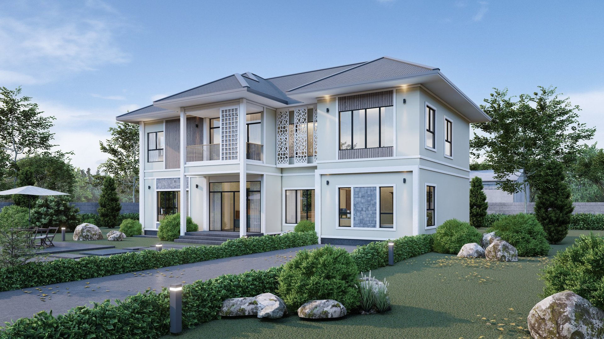 Modern property representing real estate investment