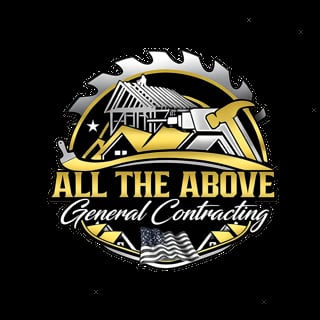 All The Above General Contracting logo featuring a circular design with a saw blade, house silhouette, and yellow and black color scheme